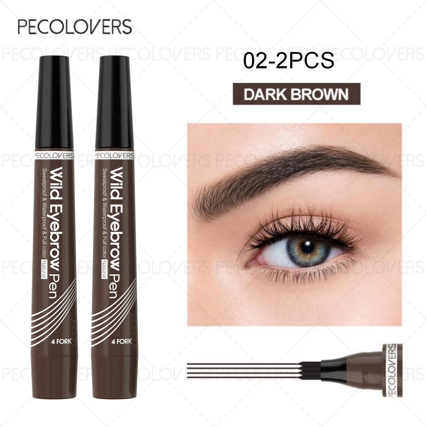 6 Colors 1Pc Eyebrow Pen Waterproof 4 Split Tip Eyebrows Pen Eyebrow Tattoo Pen Waterproof Liquid Black Eyebrow Makeup Pencil