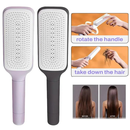 Transform Your Hair Care Routine with the Magic Rotatable Self-Cleaning Air Cushion Brush - Perfect for Smoothing and Styling!