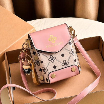 Chic and Versatile Crossbody Handbag with Elegant Letter Print and Adjustable Strap