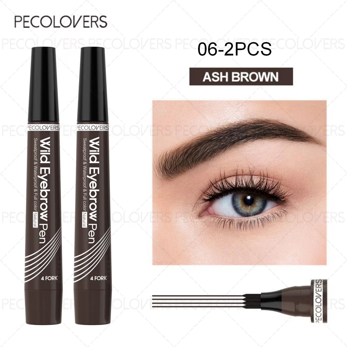6 Colors 1Pc Eyebrow Pen Waterproof 4 Split Tip Eyebrows Pen Eyebrow Tattoo Pen Waterproof Liquid Black Eyebrow Makeup Pencil