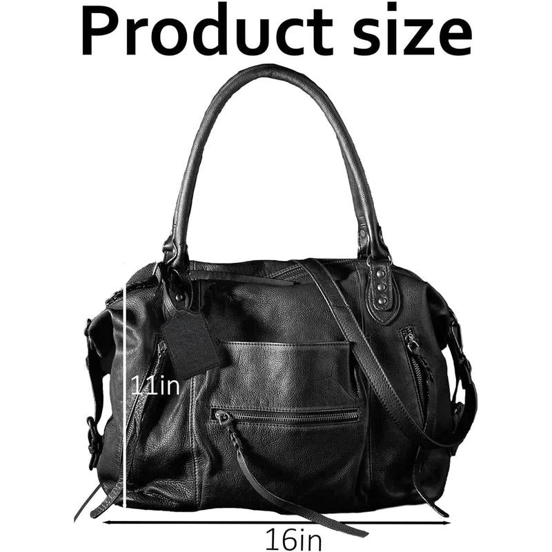 Stylish Women's Vegan Leather Tote Bag with Zipper - Large Capacity & Adjustable Strap