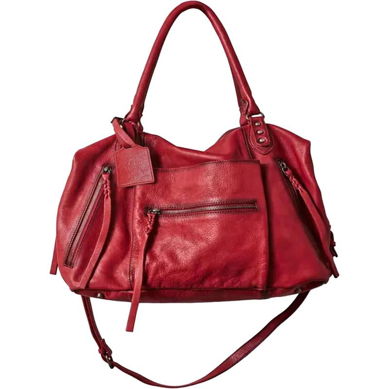 Stylish Women's Vegan Leather Tote Bag with Zipper - Large Capacity & Adjustable Strap