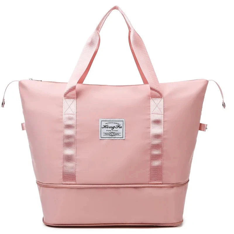 Versatile Foldable Travel Bag - Large Capacity Waterproof Gym Tote with Double Layer Zipper