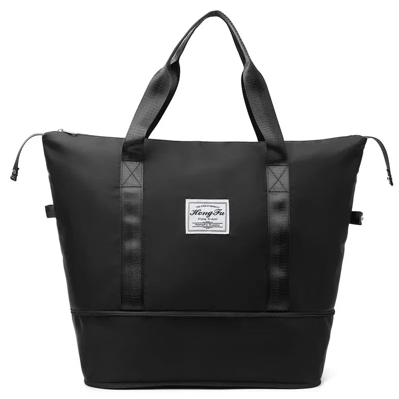 Versatile Foldable Travel Bag - Large Capacity Waterproof Gym Tote with Double Layer Zipper