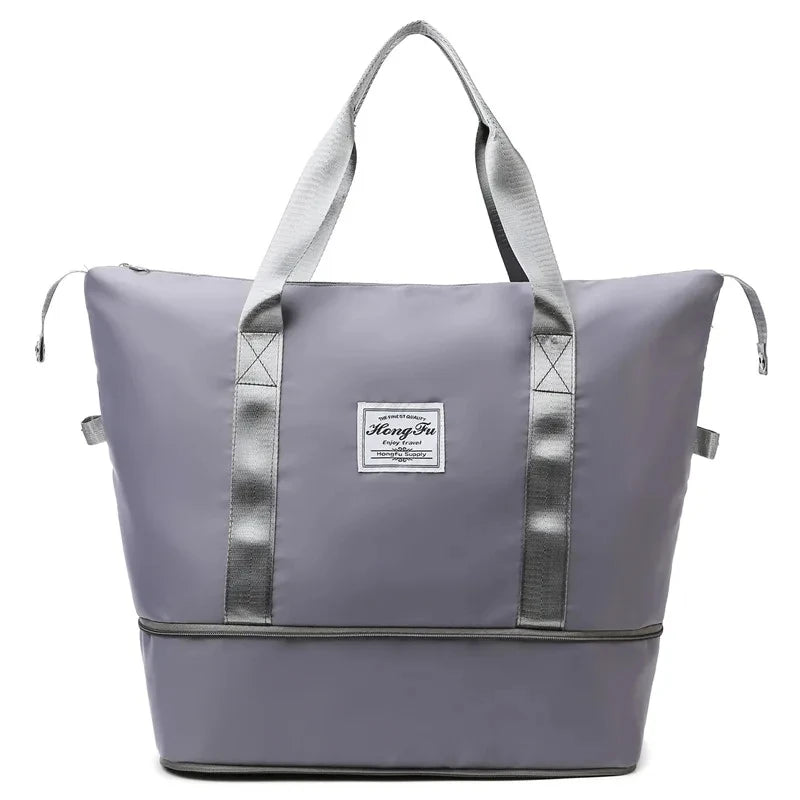 Versatile Foldable Travel Bag - Large Capacity Waterproof Gym Tote with Double Layer Zipper