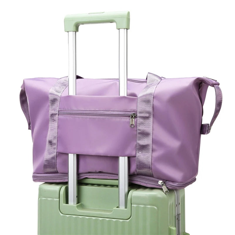 Versatile Foldable Travel Bag - Large Capacity Waterproof Gym Tote with Double Layer Zipper