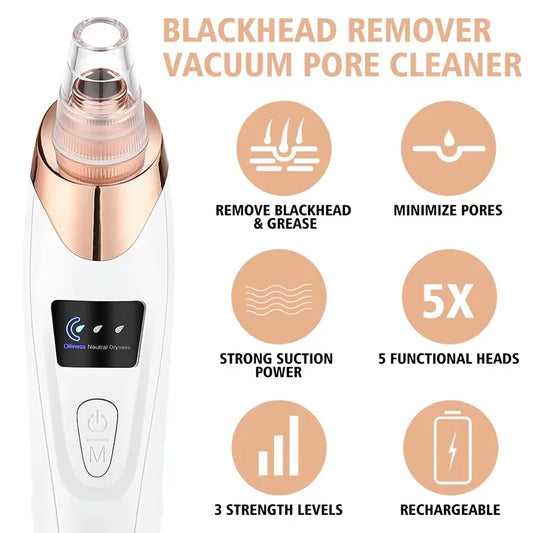 Revolutionary Blackhead Remover Vacuum: USB Rechargeable Facial Pore Cleaner for Spotless Skin