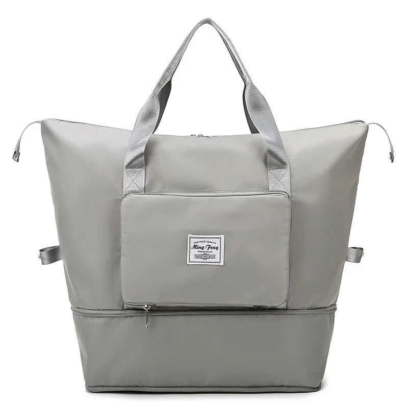 Versatile Foldable Travel Bag - Large Capacity Waterproof Gym Tote with Double Layer Zipper